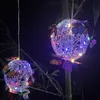 10st juldekoration LED Solar Aluminium Wine Ball Lamp Sinulated Farterfly Hanging Ornament Chandelier for Party