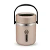 Dinnerware Sets Stainless Steel Vacuum Insulated Jar Long Time Insulation Portable Pot Container 1.8L Large Capacity With 2 Trays