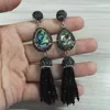 Brincos de colar Conjunto 2022 BOHO CHARM DE CHAWM AZUL BOHO BRIADE BEAD BUSEL Brincho minúsculo chique em mulheres pendentes de borla