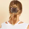 Korean Elegant Full Rhinestones Flower Hair Clips Crystal Ponytail Holder Hair Claws Women Hairpins Barrettes Hair Accessories
