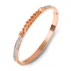Bracelet cristaux chaîne en métal Bracelets Bracelets femmes bijoux en acier inoxydable mince Rivet à la mode