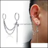 Body Arts Titanium Steel Tassel Jewelry Korean Rock Punk Chain Dangle Earrings Hoop Earring For Men Drop Delivery Health Beauty Tatto Dhvqu