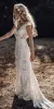 Berta Full Lace Beach Mermaid Wedding Dresses V Neck Cap Hylsa Bohemiska brudklänningar Special Tillfälle Formell klänning Vestido de Novia