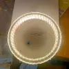 Takljus Modern lyxkristall LED -ljus för vardagsrum kök ö lamp rostfritt stål runda krom hänge fixtur