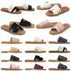 men women slides sandals designer slippers Woody flat mule in canvas White Black Grey Green soft pink sail navy blue mens summer s331o