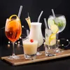 Reusable Glass Straws Eco-friendly Drinking Straws Straight Curved Glass Straws for Smoothies Cocktail Wholesale fy5155