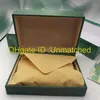 Luxury Watch Gift Box Оригинальные женщины смотрят деревянные коробки Men Men Bristech Green Box Card Карта 116610 116660 1167103298