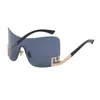 Sunglasses Luxury Women Wrap Around Shield Frameless 2000s Brand Oversized Glasses Female Square Rimless Sun222d