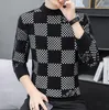 Men's Sweaters for New Fall Winter Fashion O-neck hooded black Sweater Soft Warm Knitted Pullovers Casual Sweaters