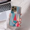 Fundas de teléfono con forma de dibujo geométrico de lujo a la moda para iPhone 15promax 15pro 15 14 14pro max 12 11pro max 12Pro 13pro 13promax Funda de cuero PU Triángulo invertido Shell