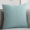 Pillow Plain Cotton Linen Thicken Square Solid Color Home Sofa Large Living Room Backrest