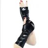 Guantes sin dedos Punk Rock Accesorios para disfraces Discoteca de los años 80 Vacaciones Guante de brazo de satén metálico para escenario Accesorios de fiesta de cosplay góticos para mujeres Oro Plata Negro Rojo