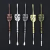 smoke accessory dab tool smoking kit Tobacco cream spoon mask smiling face digging cigarette oil double headed bucket spoon bongs