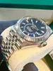 Montre-bracelet de luxe flambant neuf Sky-Dweller or blanc cadran bleu 42mm montre jubilé 326934 montre automatique pour hommes 214A