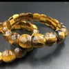 Strand Faceted Tiger's Eye Unakite Jaspe Carnelian Art Women Men Beads Elastic Bracelet 7.5" WFH469