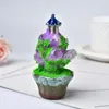 Decorative Figurines Natural Ore Mineral Amethyst Points Handmade Pavilion Healing Rieki Crystal Creative Landscape Ornaments For Home Decor