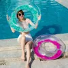 Gilet de sauvetage plumes de bouée à l'intérieur des flotteurs de piscine pour adultes 90cm 70cm cercle de natation gonflable transparent flotteur d'eau bouée en caoutchouc anneau de bain piscine jouets T221214