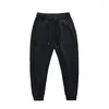 Men's Pants Heavy Knitted Men 's American Retro Distressed Winter Style With Fleece Sports Leisure Tappered Sweatpants