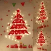 Decorações de Natal Árvore de 100 cm com adesivo de parede de feltro de luz LED decoração doméstica DIY