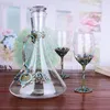 Vinglas Europeiska vintage emaljerat glasuppsättning kristallröd champagne bägge decanter bröllopspresent