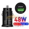 CC194 48W Carregador de carro USB Quick Charge qc3.0 PD Adaptador USB Dual USB PD Charging Fast para Smart Phone Charger Charger Facelete