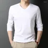 Men's T Shirts Mercerized Cotton Men's Long Sleeve T-shirt Winter Neckline Classic Brand High Quality