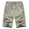 Herren-Shorts für Herren, Outdoor, Sommer, lässig, Baumwolle, atmungsaktiv, schnell trocknend, kurze Hosen, lockere Multi-Pocket-Militärfracht für Herren