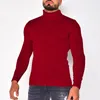 Suéteres masculinos Men manga longa Pullover sólido de malha de inverno masculino Casual Rib Jumper Streetwear Autumn Fashion Turtleneck Sweater Basic Basic