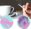 Le dernier cendrier en gel de silice avec un couvercle rond pour cigarette, une variété de styles au choix prenant en charge le logo personnalisé