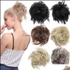 Chignons Chignons New Messy Scrunchie Chignon Hair Bun Straight Elastic Band Updo Hairpiece Synthetic Extensit