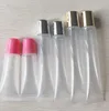 10ml 15ml 20ml空の口紅チューブリップバームソフトチューブメイクアップスクイーズサブボトリング透明なプラスチックリップグロスコンテナ