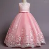 Girl Dresses Children Evening Prom Dress Flower Girls Wedding Party Ball Gown Kids For Embroidered Princess 6 8 10 12 Yrs