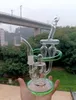 Mini 8,5-calowy recykler wody Bong Fajki wodne Wygięta rura Podwójna stożkowa Shisha Dab Rig z męskim złączem 14 mm