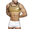 Running Sets 2 -delige outfits voor mannen Mouwloze crop top en korte broek Gay Clubwear Party Kango Shorts Slim Fit Vest Tank T -shirt