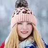 Pompom Beanie Leopard Cappelli a maglia a maglia berretto di lana staccabile berretto da teschio jacquard garza di gocce da sci da sci all'aperto da uomo da donna cappelli di lana di lana