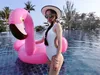 Life Vest Buoy 150CM 60 Inch Giant Inflatable Flamingo Pool Float Pink Ride-On Swimming Ring Adults Children Water Holiday Party Toys Piscina T221214