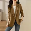 Women's Suits Lenshin Women Elegant Jacket Full Sleeve Blazer Fashion Office Lady Casual Coat Outwear Single Breasted Tops