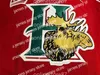 College Hockey Wears Thr Halifax Mooseheads 2012 Pres 22 Nathan MacKinnon 27 Jonathan Drouin Hockey Jersey Home Red Stitched S broderade tröjor