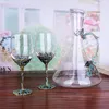 Wine Glasses European Vintage Enamelled Glass Set Crystal Red Champagne Goblet Decanter Wedding Gift