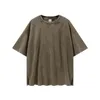 メンズTシャツ高品質の綿洗浄特大シャツ夏のカジュアルビンテージルーズフィットティーマントップ