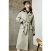 Trenchs de femmes manteaux femmes marque angleterre style lâche double boutonnage long coupe-vent imperméable de haute qualité veste féminine