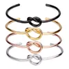 Bangle 1 Piece Love Knot Bracelets Bridesmaid Gifts Stainless Steel Tie The Cuff Stretch Bracelet For Women Jewelry