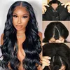 12A Body Wave v Part Wig Human Hair No Geart Out Upgrade U Parts Wigs Hair Lace Lace Pront Wavy Wavy للنساء السوداء 14inch
