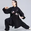 Etniska kläder traditionella kinesiska taiji långärmade wushu taichi män kungfu uniform kostym uniformer tai chi träning ta2518