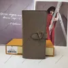 Herrkvinnor Vertikala långa plånböcker Solid Color Handbag Luxurys Designers Bag Ladies Zip Travel Wallet Coin Purse With Original Box7681623