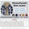 Men's Casual Shirts Hooded Plaid Fleece For Men Fall Winter Thick Warm Velvet Lined Flannel Shirt Jacket Man Camisas De Hombre