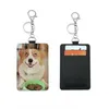 DIY Custom Pu Leather Single Single Soffication Blanks Holders With Keychain Ring Ring Sublimation B223