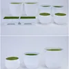 Dekorativa blommor 1pc multistyle mini imitation fyrkantig rund planter plast vita krukor kreativa små för saftig växt trädgård