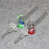 10mm 14mmクォーツネイルチップを備えた新しい7.5インチの水ギ1ガラスネクターパイプKeck Clip 5mlシリコンコンテナリクライヤー