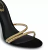 Sandali con tacco a spillo per scarpe da donna Rene Caovilla Cleo Scarpe con strass serpente tempestate di cristalli Designer di lusso Avvolgente alla caviglia Sandali con tacco alto 9,5 cm 35-43